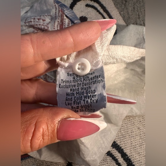 Johnny Was Ivory and Burgundy Embroidered Blouse - Picture 8 of 8